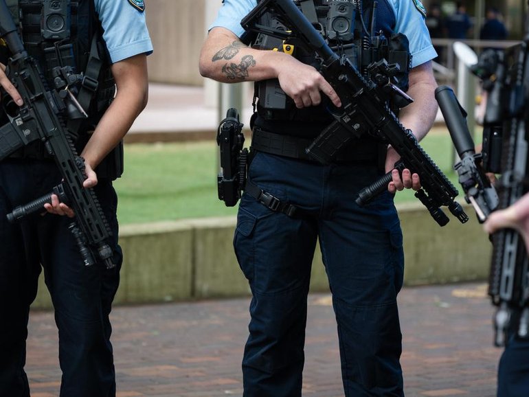 The police unit will patrol high-risk areas and be present at places of worship and major events. (Sarah Wilson/AAP PHOTOS)