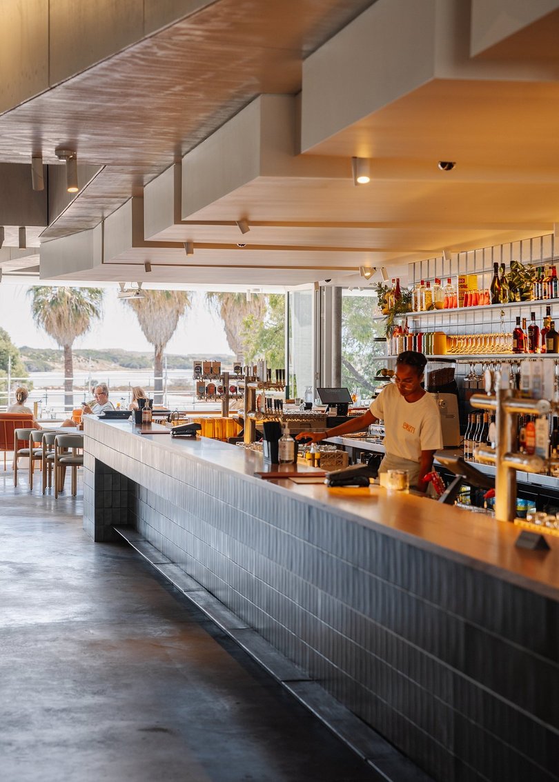 The bar at Wadjemup Lodge.