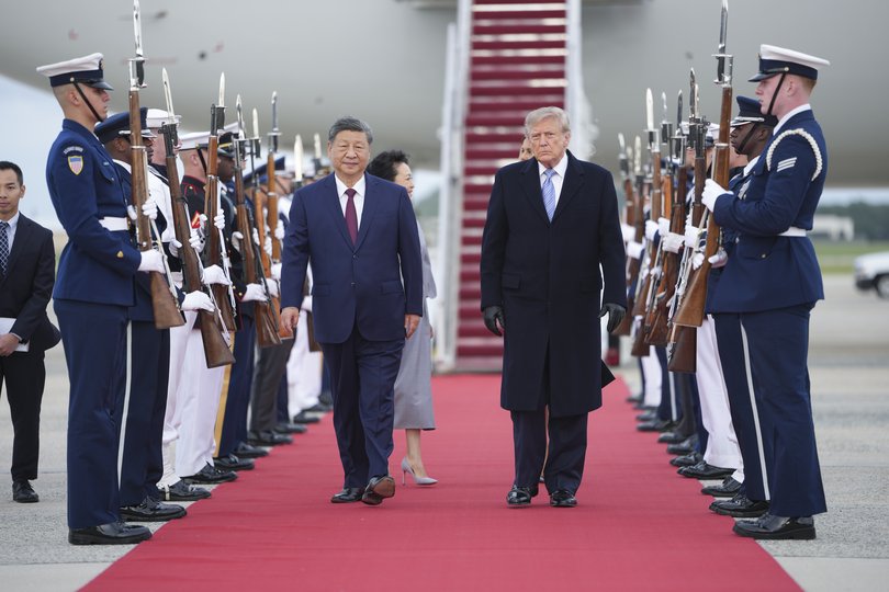 Chinese President Xi Jinping meets President Donald Trump in Maryland.