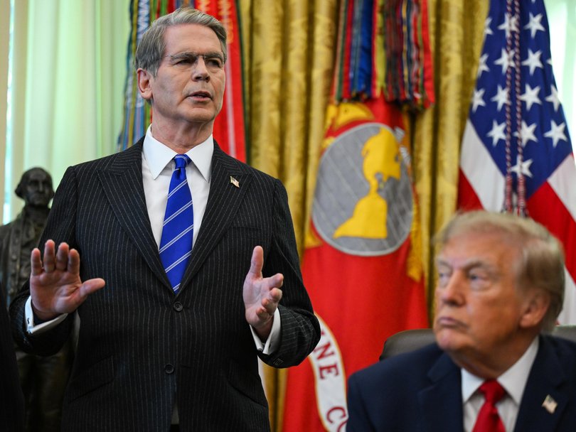 Scott Bessent with Trump in the Oval Office.