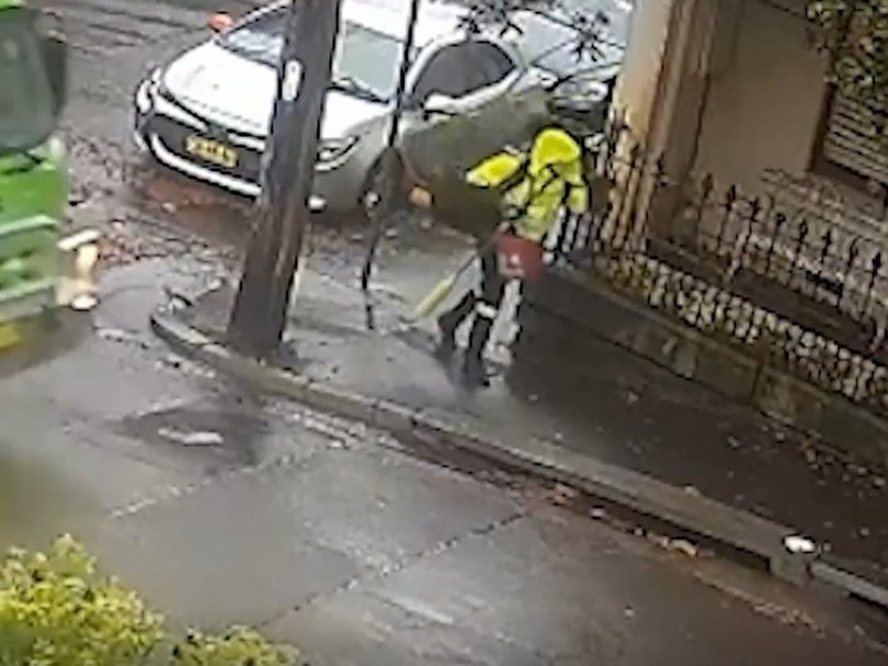 Beau Lamarre-Condon spotted on CCTV with cleaning gear hours after the alleged murders. 