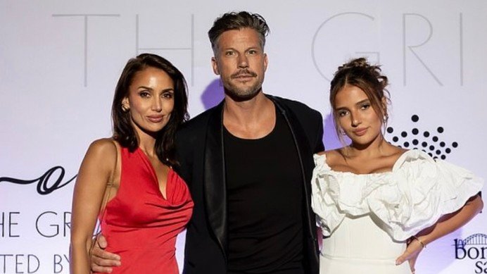 Sam Wood pictured with his wife Snezana and his stepdaughter Eve.