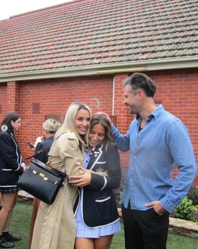 Eve Markoski-Wood pictured with her mum Snezana and her stepdad Sam Wood.
