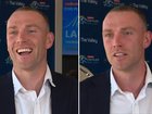 Callum Wilkie reacts as he is told about Rowan Marshall’s trade to Geelong. 