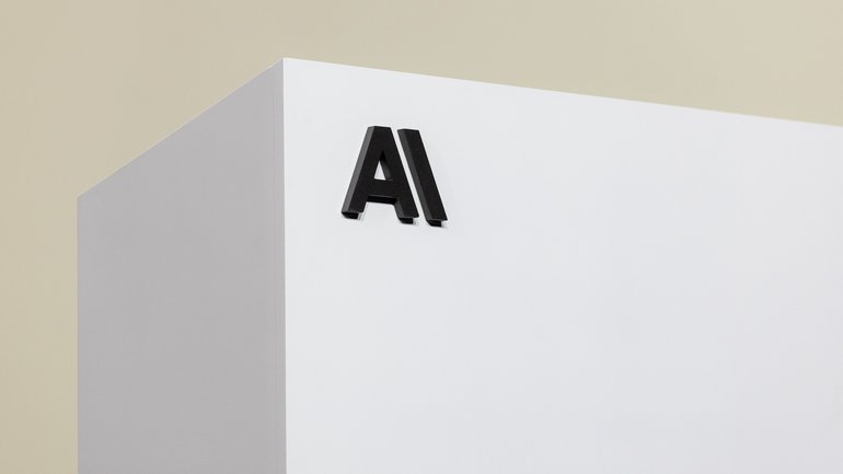 A lectern bearing the logo of Anthropic during a company event in San Francisco, May 7, 2026. 