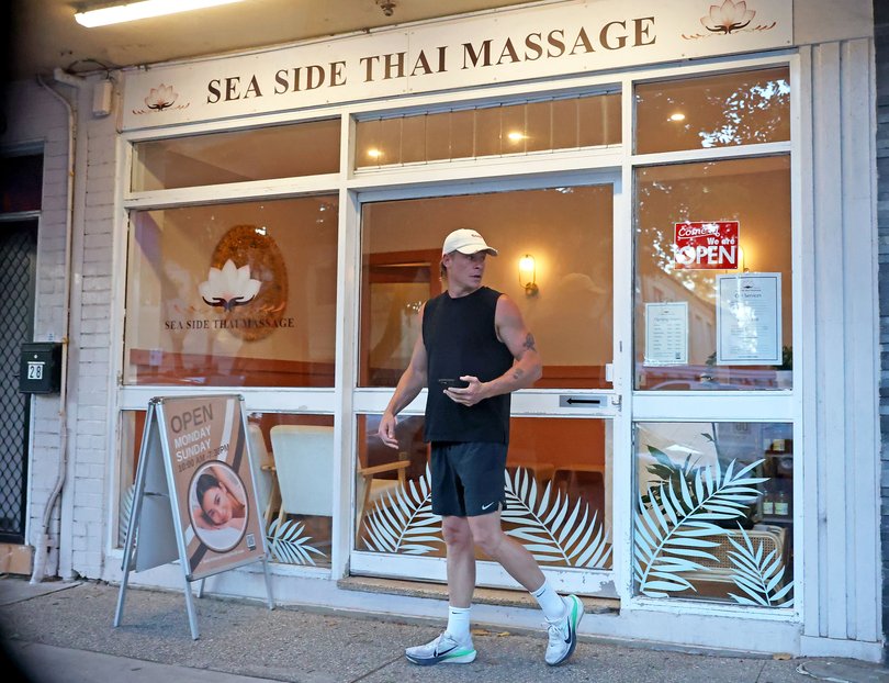 Isaac Heeney seen leaving a Thai Massage establishment in Sydney.