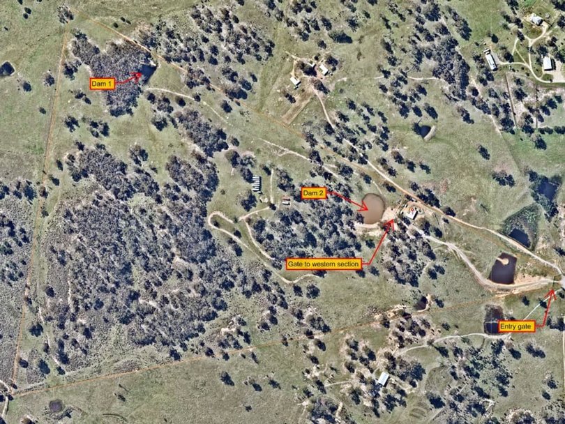A satellite map of Cella Farm. 