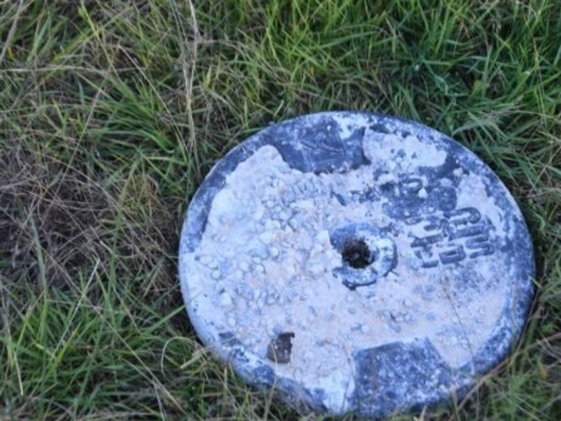 A weight found at Cella Farm. 