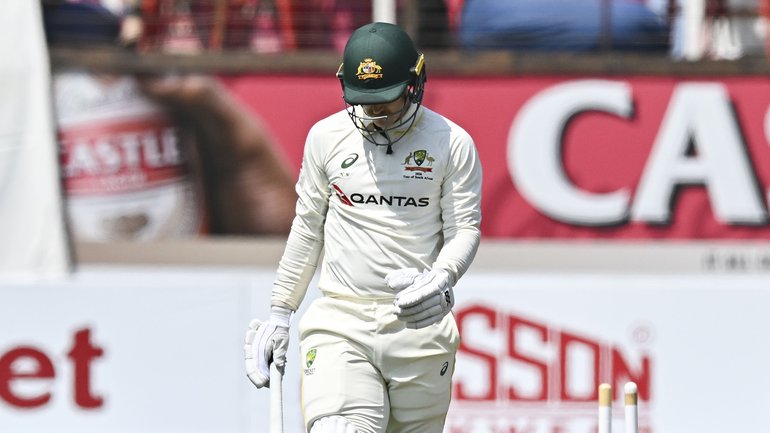 Nic Maddinson of Australia is out during day 1 of the 1st Dafabet Test match.