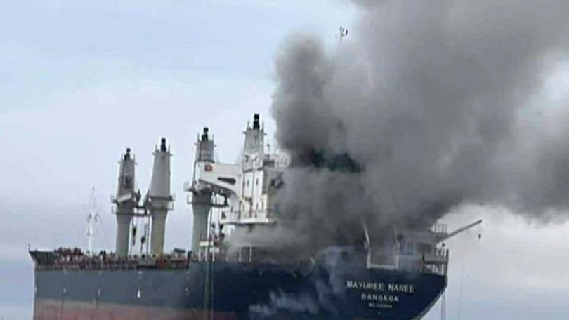 The US military has struck a cargo ship in the Gulf of Oman. 