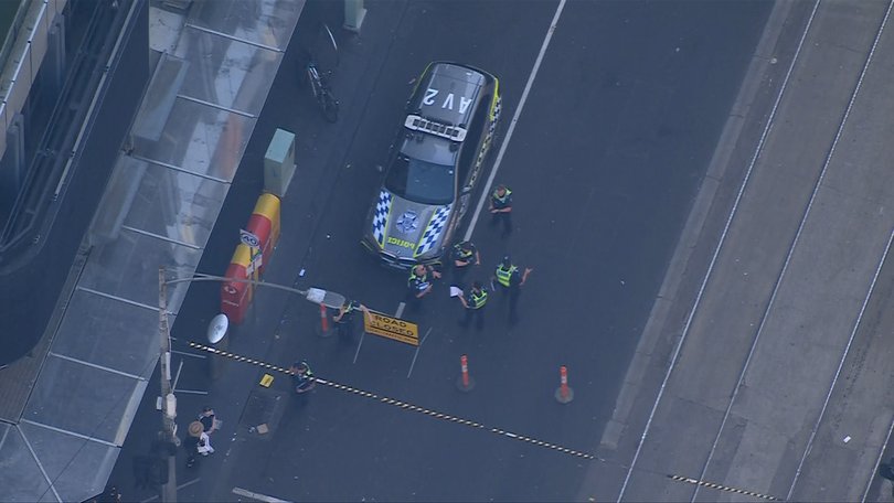 A 16-year-old boy has been arrested after allegedly driving a stolen car into a pedestrian. 