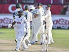 Australia celebrates Matt Renshaw’s first Test wicket.