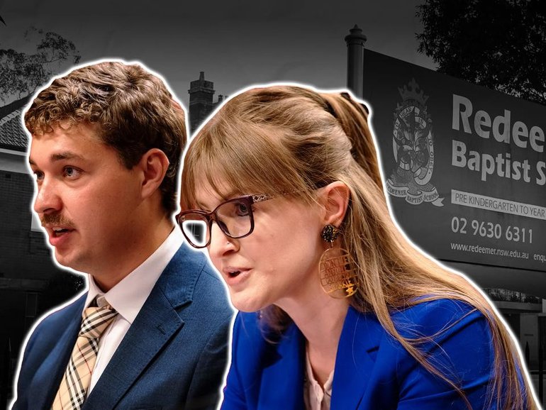 Ex-students Edward Garth and Emma Hughes have described their experiences at Redeemer Baptist. (Susie Dodds/AAP PHOTOS)