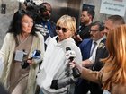 Selma Blair leaves court on Monday, Oct. 12, 2026, in New York after her arraignment on charges of injuring two flight attendants during a cross-country flight. (AP Photo/Ryan Murphy) RYAN MURPHY