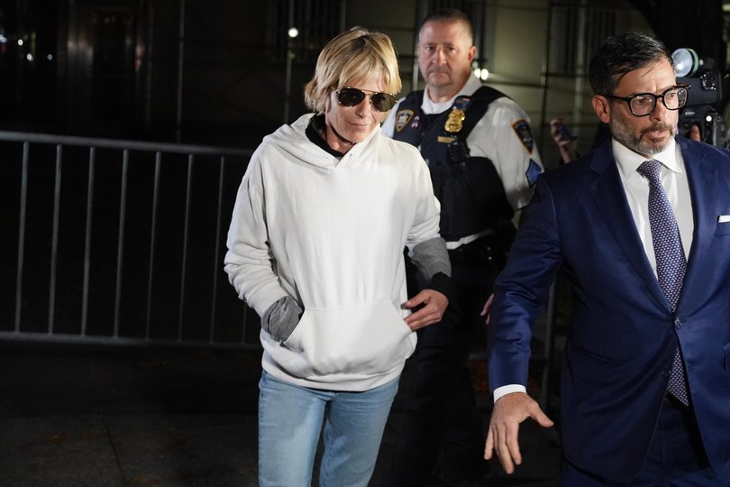 Selma Blair leaves court on Monday, Oct. 12, 2026, in New York after her arraignment on charges of injuring two flight attendants during a cross-country flight. (AP Photo/Ryan Murphy) Picture: RYAN MURPHY