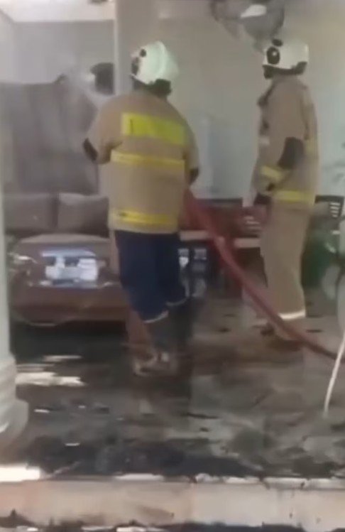 The blaze quickly took hold, reducing the luxury villa and its contents to ruins.