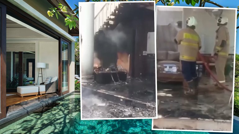 A tourist’s attempt to smoke out a spider hiding in his Bali villa bathroom has gone spectacularly wrong, with the traveller burning the $160,000 luxury property to the ground.