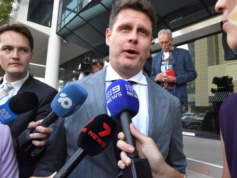 Wood’s lawyer Mathew Cuskelly flagged a possible self-defence argument. Picture: NewsWire / John Gass