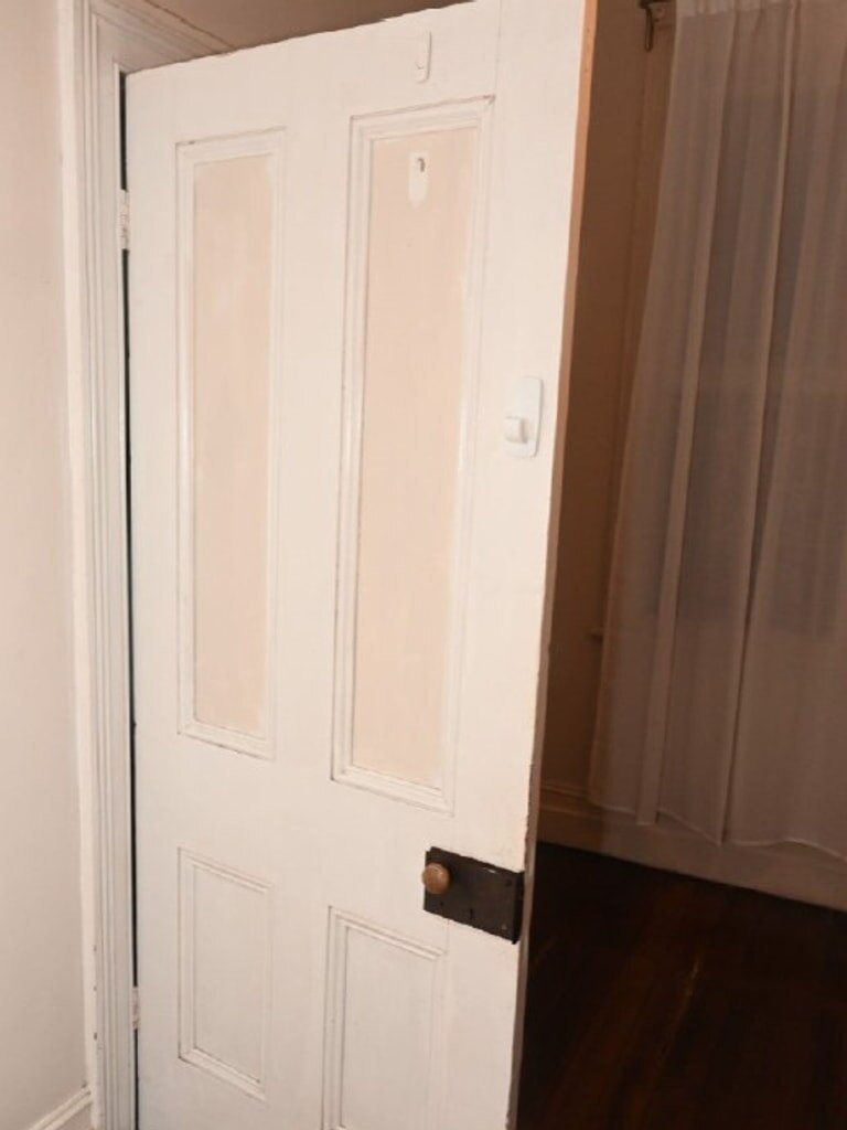 A picture of Mr Baird's door taken in 2024. Picture: Court exhibit.