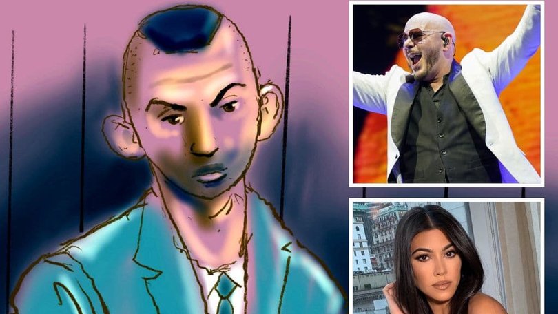 An accused killer had a ‘fascination’ with celebrities, with a court told of his post with a member of the Kardashian family and bid to meet a famous rapper.