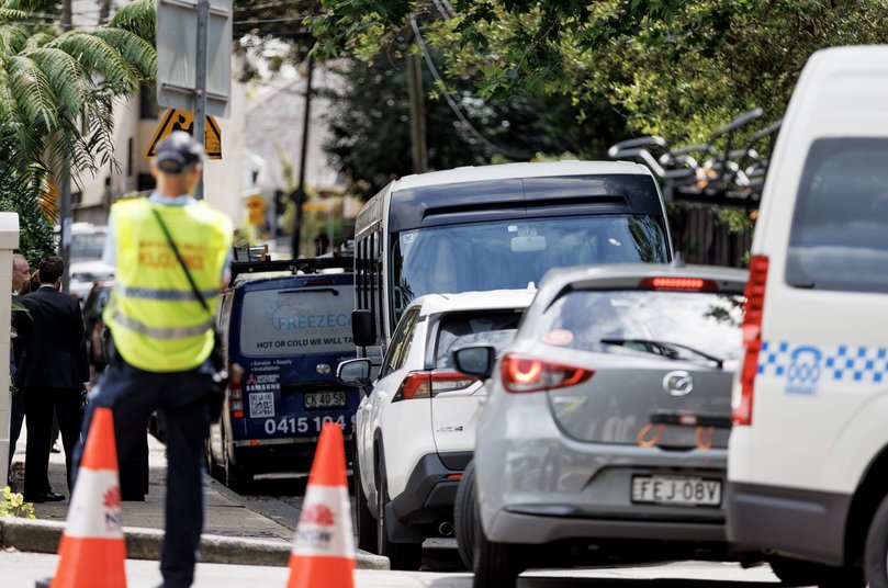 The jury arrive via a bus to visit the address where it is alleged that former police officer Beau Lamarre-Condon killed Jessie Baird and Luke Davies.