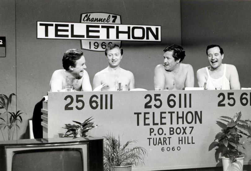 The first Telethon in 1968 included Johnny O'Keefe, Graham Kennedy, Bobby Limb and Stuart Wagstaff, who shed their shirts for a dare.
