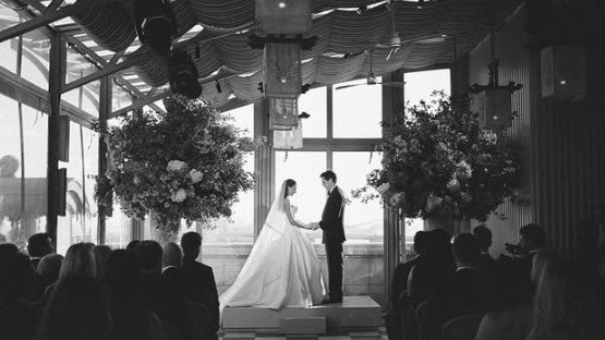 Australian radio and television star Andy Lee and his model partner Rebecca Harding officially tied the knot in New York City on Wednesday following a 12-year relationship.