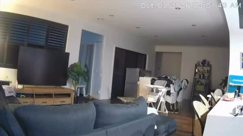 Ms Martin's security camera captured the moment the earthquake struck. Picture: Instagram