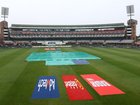 A general view during a rain delay.