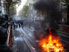 Police clash with protesters during a demonstration amid a nationwide mobilisation over rising living costs, fuel prices and education funding in Paris, France, on October 18, 2026.