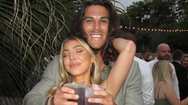 Emily Livia and Callum Robinson at a wedding in San Diego in 2023.