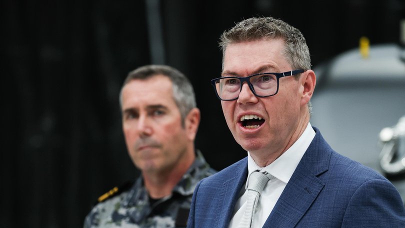 Pat Conroy, is joined by the Chief of Navy, Vice Admiral Matt Buckley in Sydney on Monday.