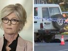 Independent MP Helen Haines was allegedly attacked outside her Wangaratta office, pictured right after the incident.