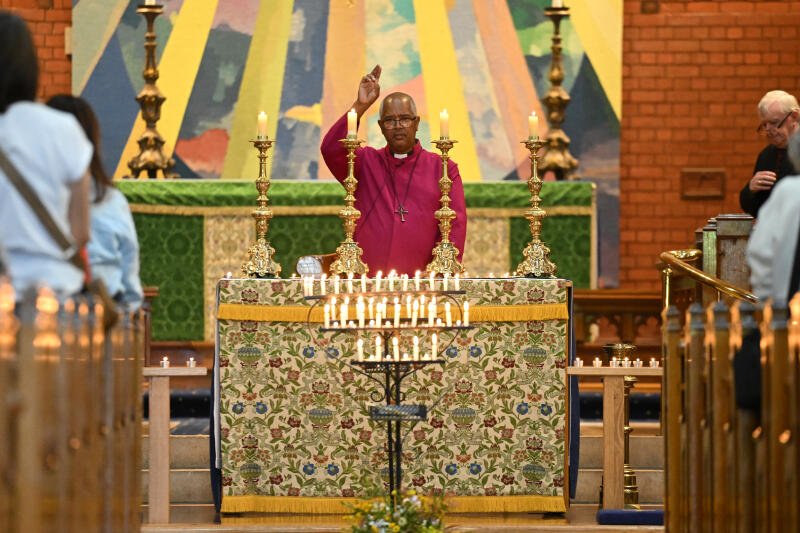 Wangaratta Bishop, the Right Reverend Clarence Bester during a vigil.