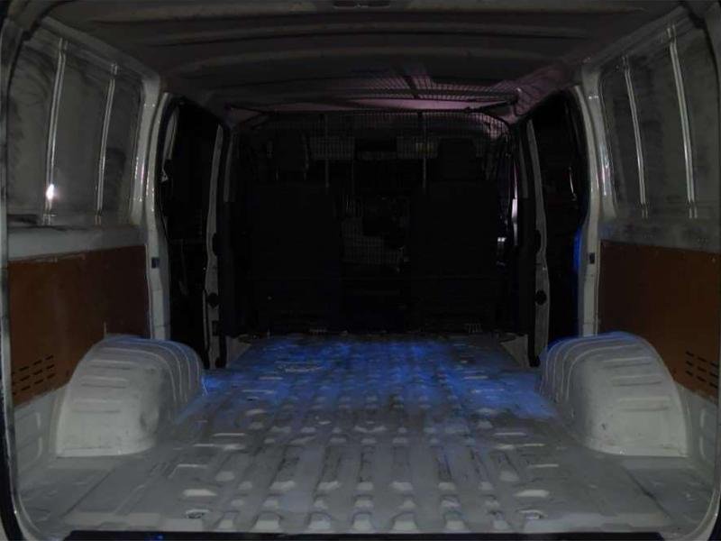 The hired van was swept by forensic investigators after a young couple's alleged murder. 