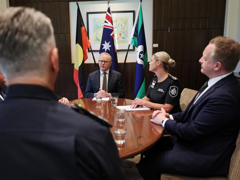 Prime Minister Anthony Albanese met with senior security officials in Melbourne after the attack. 