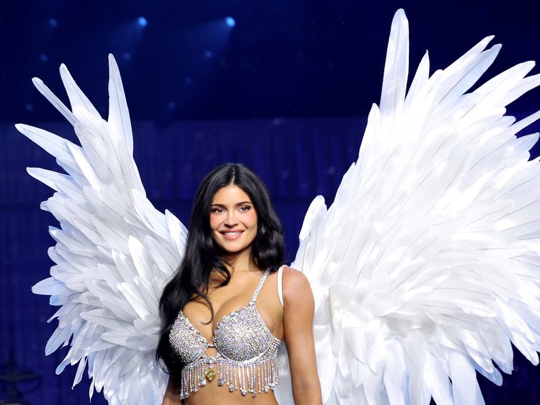 Kylie Jenner models the fantasy bra for the Victoria's Secret Fashion Show 2026.