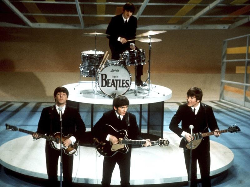 The Beatles on the Ed Sullivan show in 1964.