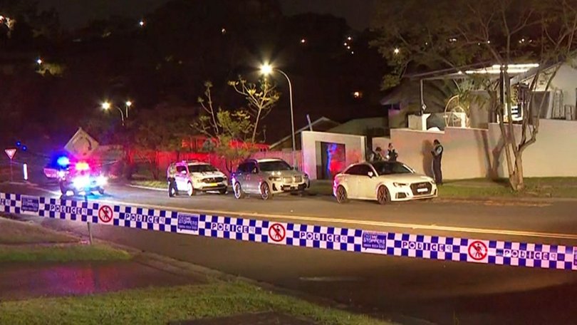 Masked intruders have stabbed a man in the yard of his Baulkham Hills home.