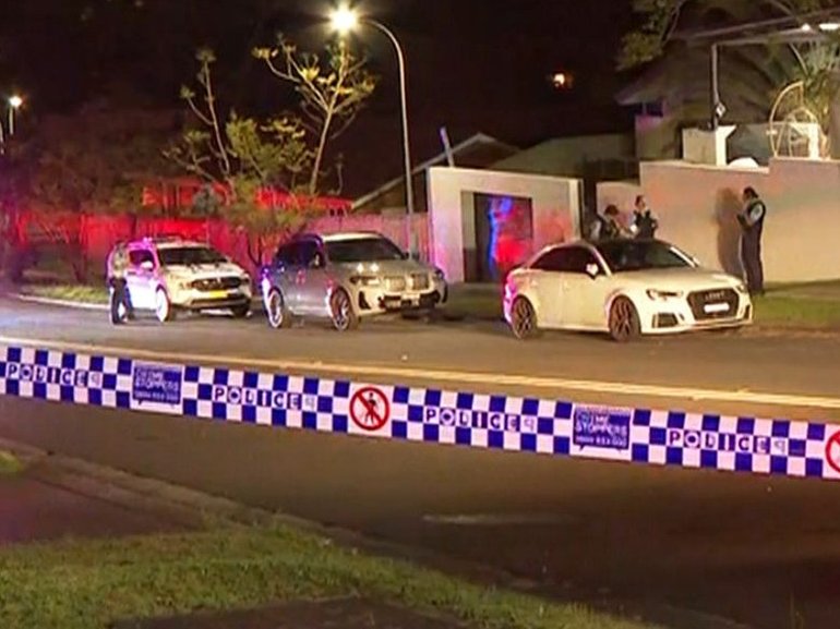 Masked intruders have stabbed a man in the yard of his Baulkham Hills home.