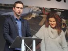 Brendan Cox, husband of slain British MP Jo Cox, delivers a speech at her memorial in 2016.