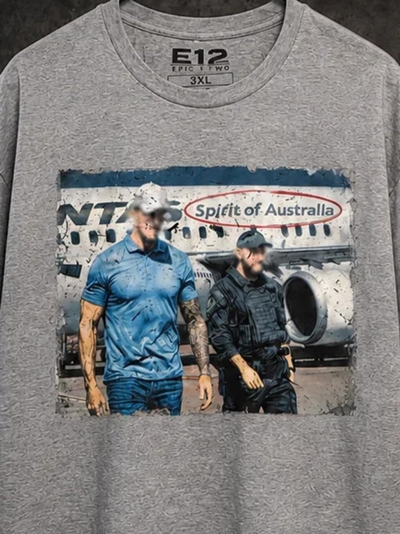 Ben Roberts-Smith’s new company is selling shirts with an image of him being arrested.
