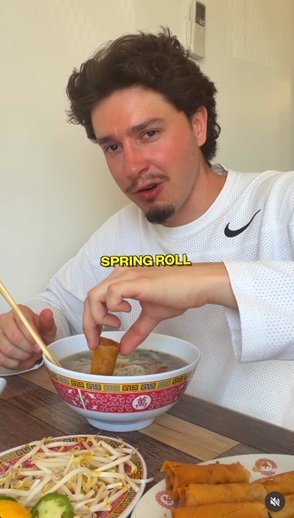 Foodie influencer Thomas Sharp, who posts under the handle cloutom on Instagram.