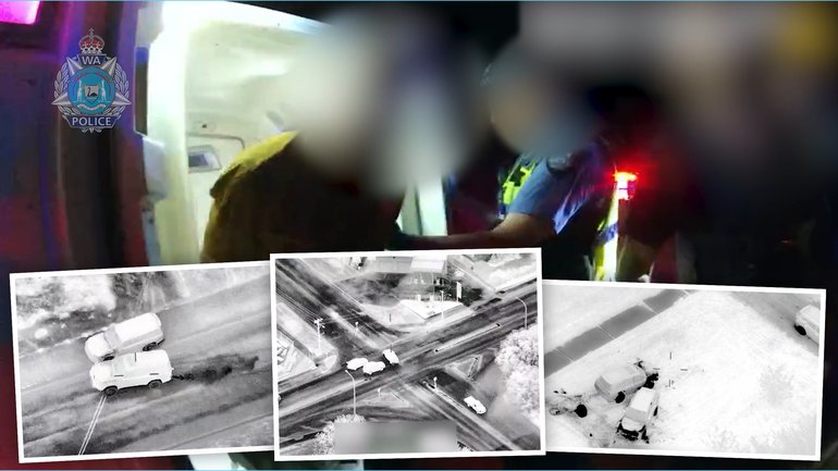 A police chase has seen a stolen 4WD shove another car out of the way, ram police vehicles and terrifyingly speed across an intersection as the driver allegedly tried to evade arrest in the South West.