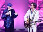 Mike Love and John Stamos perform during the 2025 Songwriters Hall Of Fame Induction.