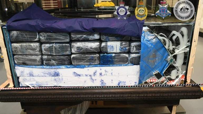 Police have discovered 120 individual packages of cocaine inside two cabinets. (HANDOUT/VICTORIA POLICE)
