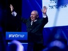 Gadi Eisenkot greets supporters during a campaign rally on Sunday.
