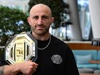 Alexander Volkanovski is still on top of the world after his record-extending ninth title fight win. (Dean Lewins/AAP PHOTOS)