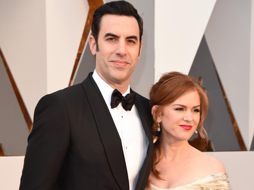 Sacha Baron Cohen with his ex-wife, Perth-raised actress Isla Fisher. 
