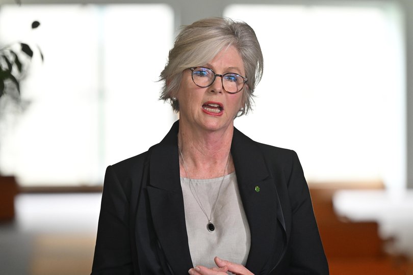 Independent Member for Indi Helen Haines at a press conference at Parliament House in Canberra, Monday, March 27, 2023. 